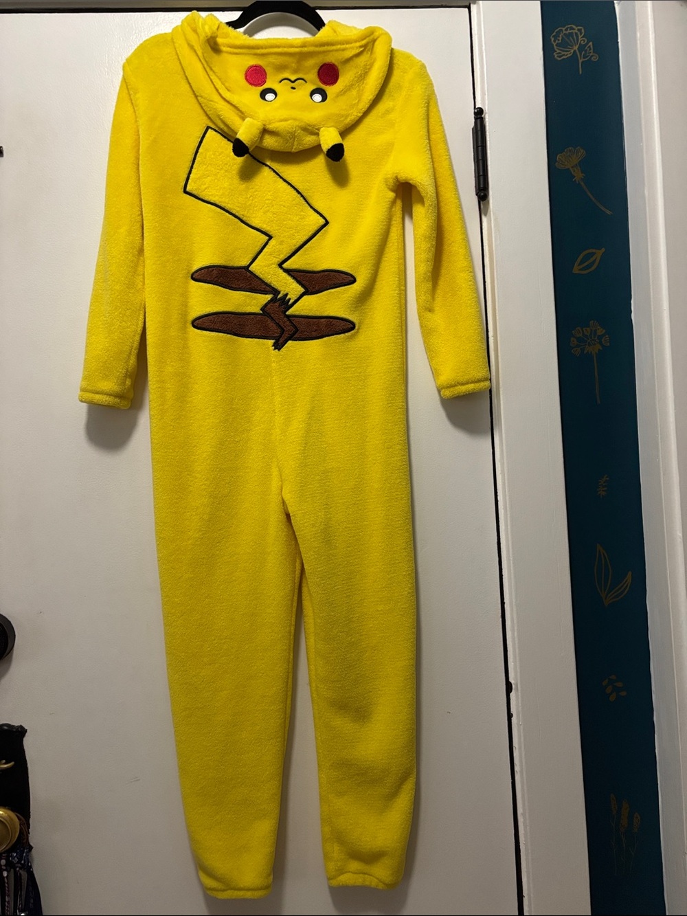 H&M Bright Yellow Hooded One-Piece Bodysuit with Character Face